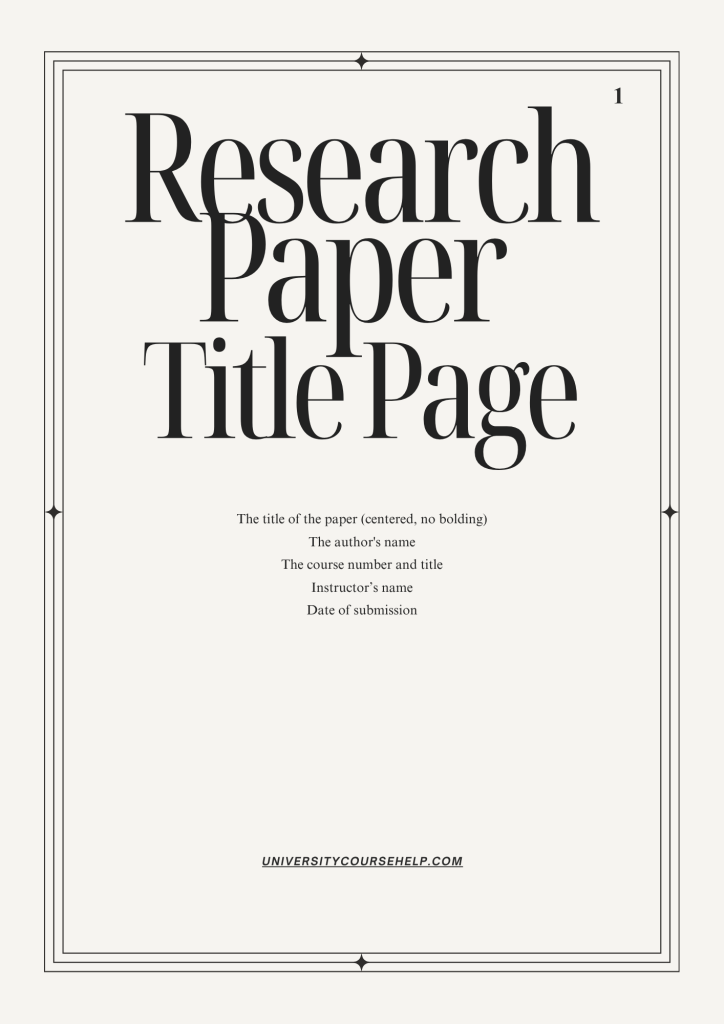 Research Paper Title Page