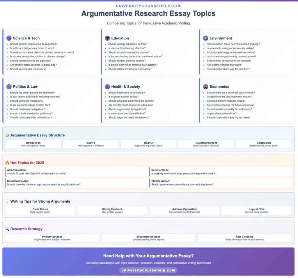Argumentative Research Essay Topics 